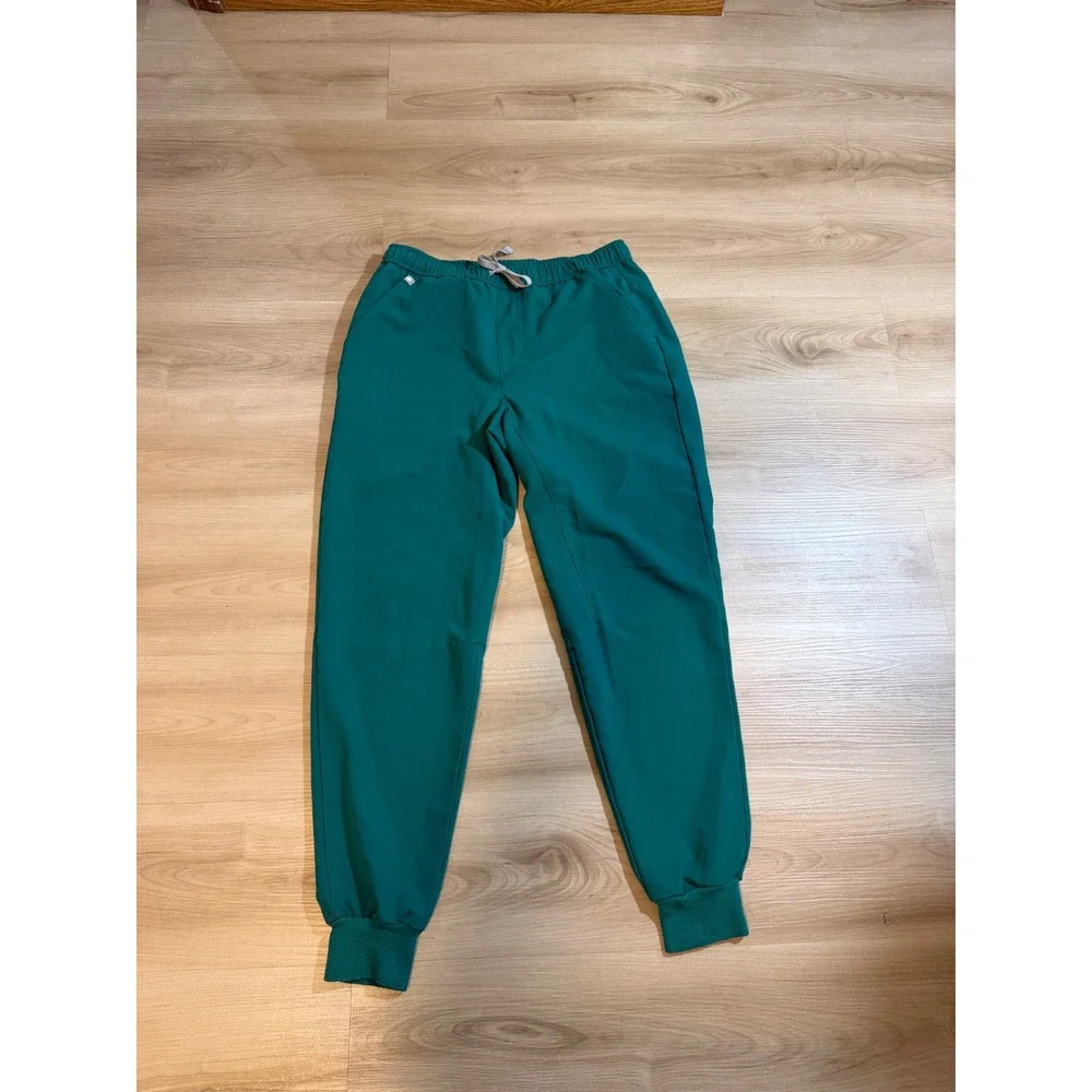 FIGS Tansen Jogger Scrub Pants Men M Green Drawstring Technical Cargo Medical